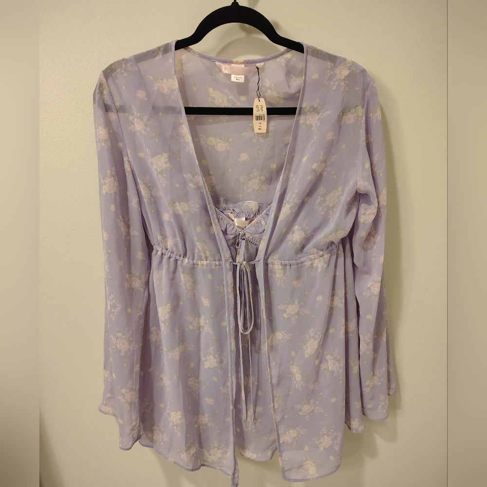 Victoria's Secret Floral Babydoll And Robe Set (06/04)